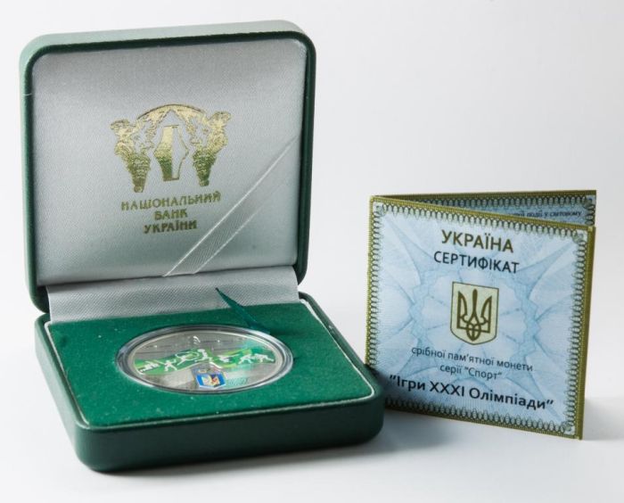 Срібна монета Ігри ХХХІ Олімпіади 10 гривень 2016 р.
